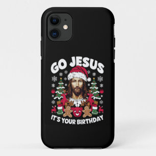 Go Jesus It's Your Birthday Ugly Christmas Sweater iPhone 11 Case