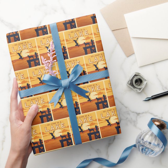 Go Jump In A Lake Wrapping Paper (Gifting)
