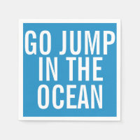 Go Jump in the Ocean Blue and White Vacation Home