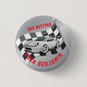 Go-kart Car Racing Bar Mitzvah 1 Inch Round Button