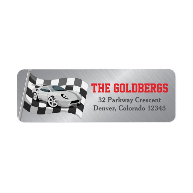 Go-Kart Car Racing Bar Mitzvah Adresse (Devant)