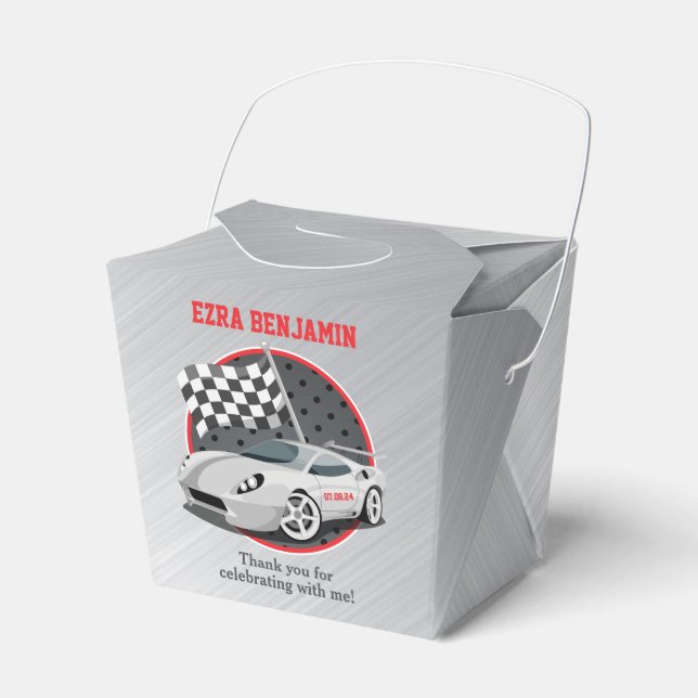 Go-Kart Car Racing Bar Mitzvah Favor Box (Front Side)
