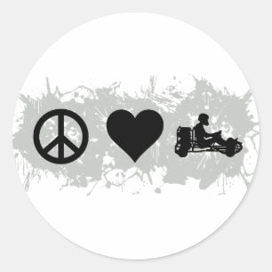 Go kart classic round sticker