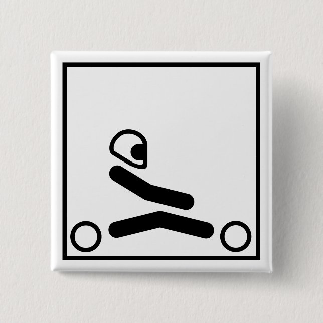 Go Kart Figure 2 Inch Square Button (Front)