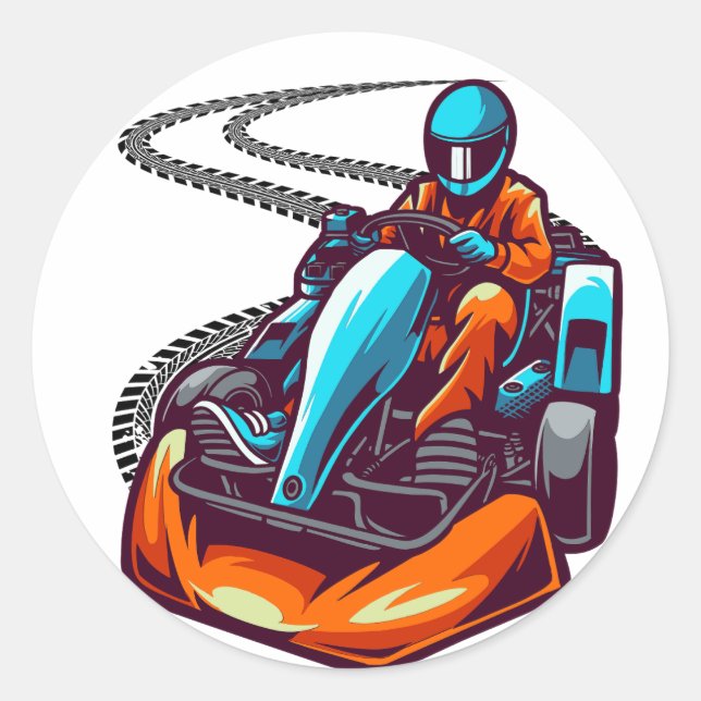 Go kart gift for all the go karting lovers  classic round sticker (Front)