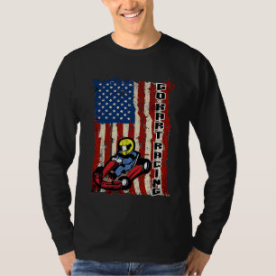 Go kart Gokart Racing Sports Funny Race Flag Cool T-Shirt