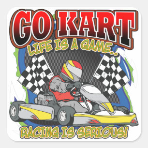 Go Kart Life Square Sticker