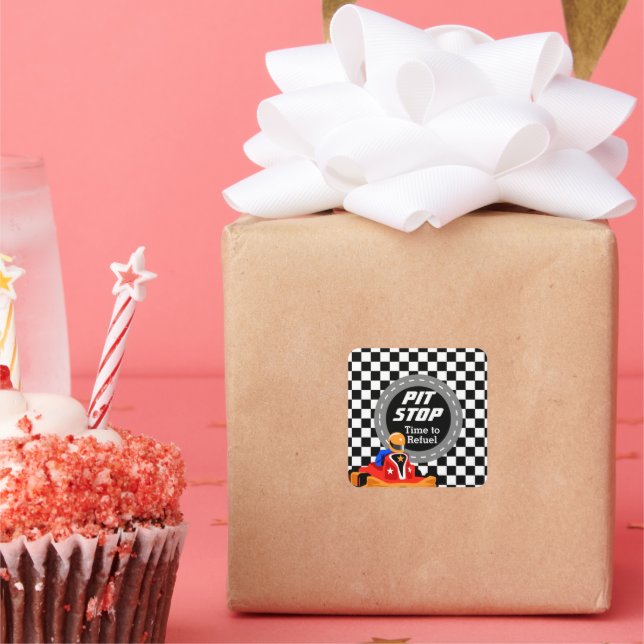 Go Kart PARTY time to refuel favour stickers (Party)