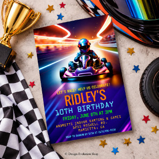 Go Kart Racing Birthday Invitation