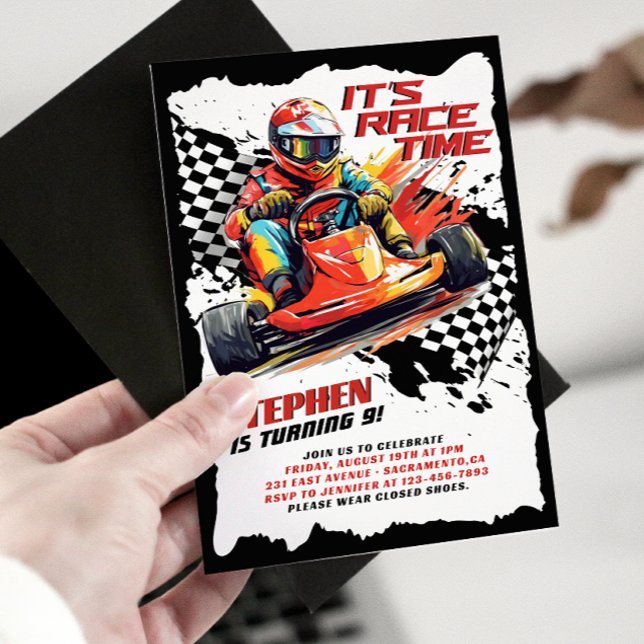 Go Kart Racing Birthday Party Invitation (Creator Uploaded)