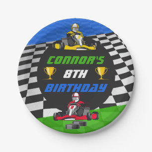 Go Kart Racing Car Birthday Party Paper Plate