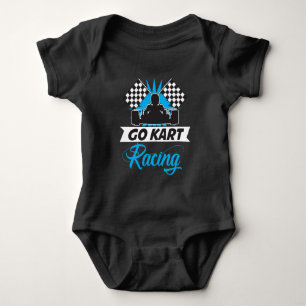 Go Kart Racing Silhouette Flag Goal Winner Baby Bodysuit