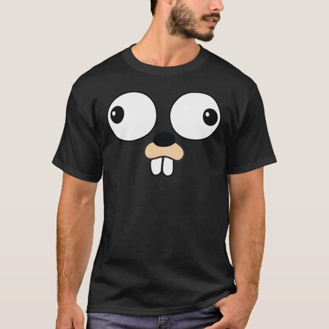Go Lang Gopher Face Only - Halloween Costume   T-Shirt (Front)