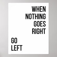 Go Letft Quote black typography