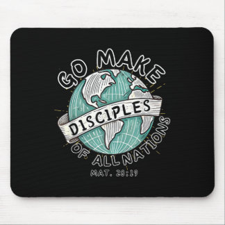Go Make Disciples Of All Nations Retro World Map C Mouse Pad