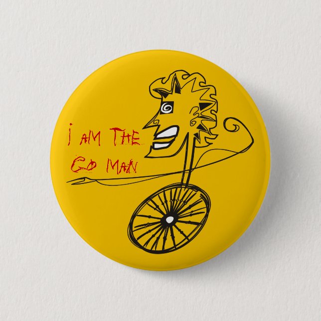 Go man bicyle bike lovers he man button (Front)