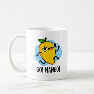 Go Mango Funny Running Mango Pun  Coffee Mug