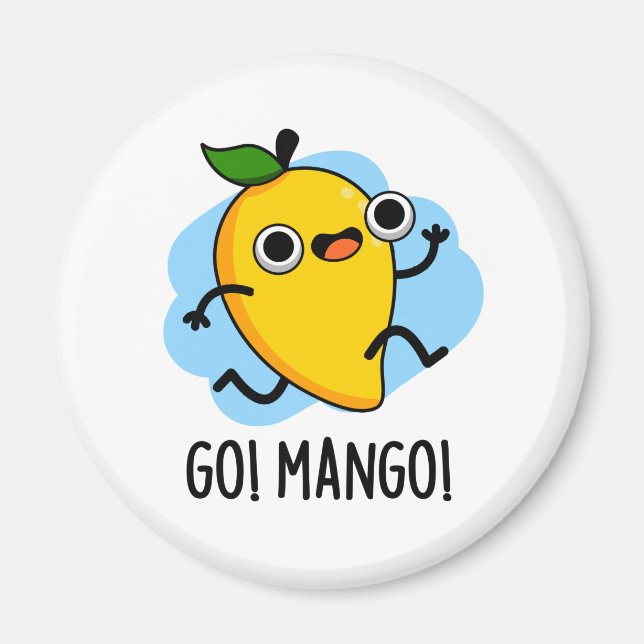 Go Mango Funny Running Mango Pun  Magnet (Front)