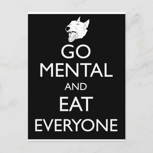 Go Mental Bull Terrier Postcard (Front)