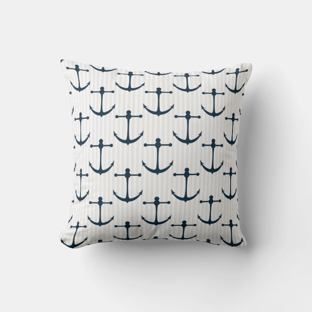 Go Nautical Throw Pillow (Front)