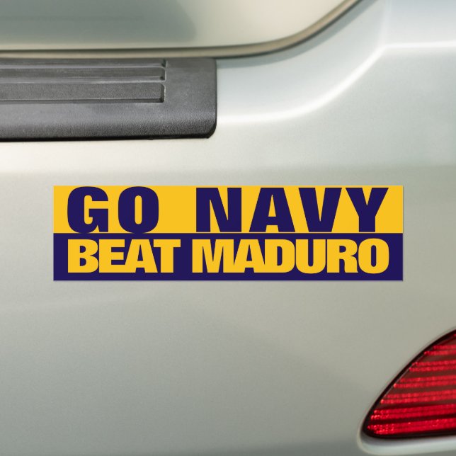 GO NAVY BUMPER STICKER (On Car)