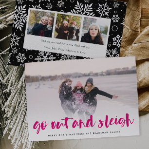 Go Out and Sleigh   Full Photo Holiday Card