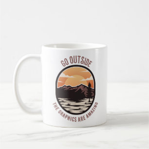 go outside the graphics are amazing funny gamers coffee mug