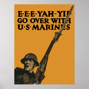 Go Over With US Marines -- WWI Poster