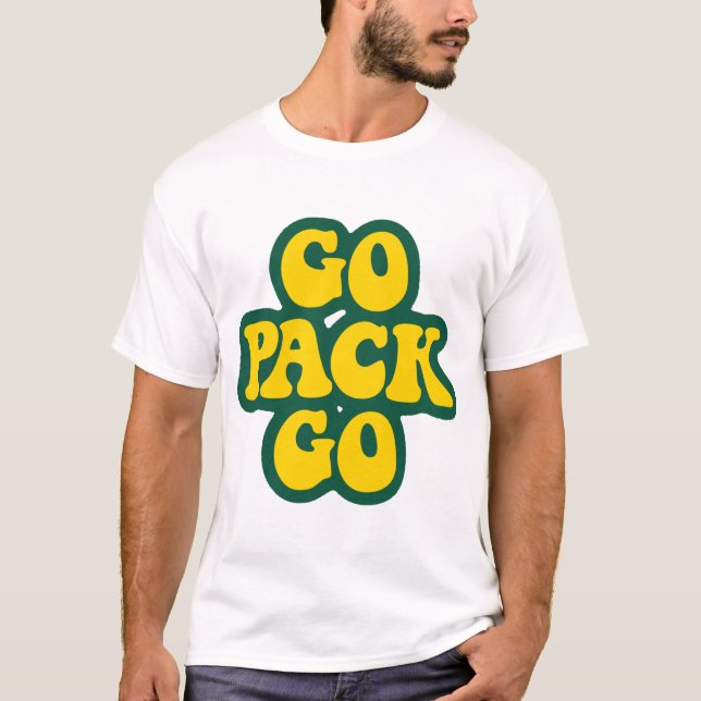 Go Pack Go yellow and green Digital Art for the Gr T-Shirt (Front)
