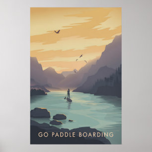 Go Paddleboarding Travel Poster