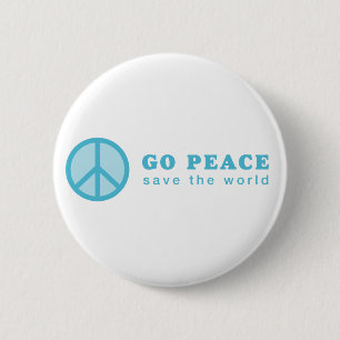Go Peace (Blue) 2 Inch Round Button