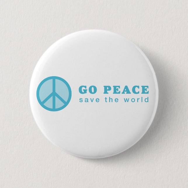 Go Peace (Blue) 2 Inch Round Button (Front)