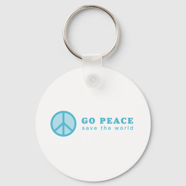Go Peace (Blue) Keychain (Front)