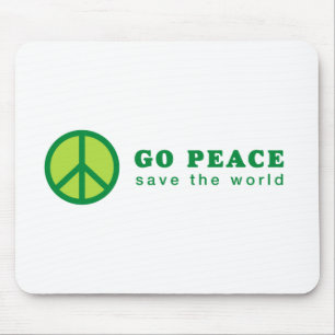 Go Peace (Green) Mouse Pad