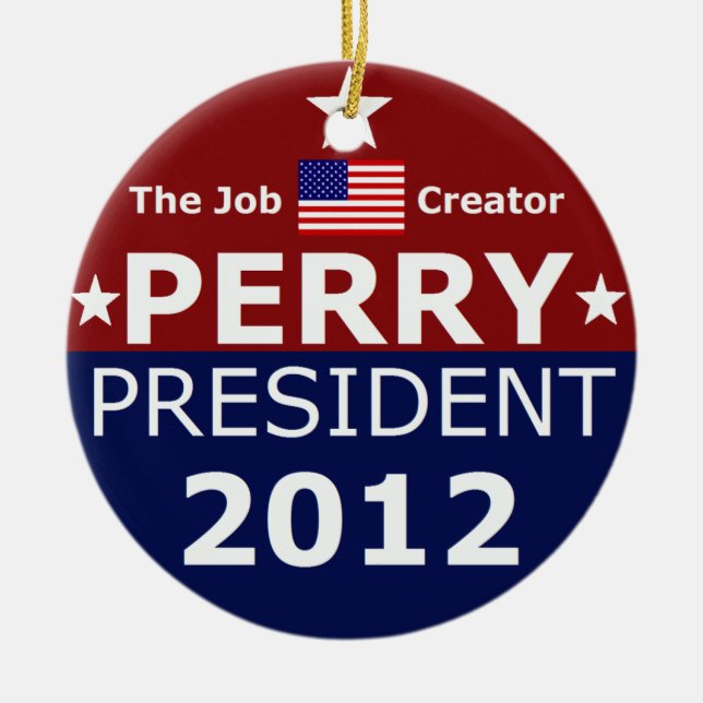 Go Perry 2012 for Christmas Tree Ceramic Ornament (Front)