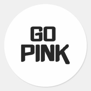 Go Pink Team Spirit Gear Colour War Wins The Game  Classic Round Sticker
