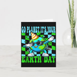 Go planet earth day cute dabbing earth nature kids card