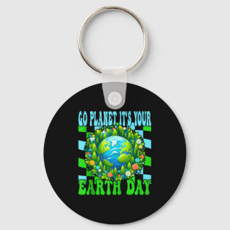 Go planet earth day cute earth nature lovers tank keychain