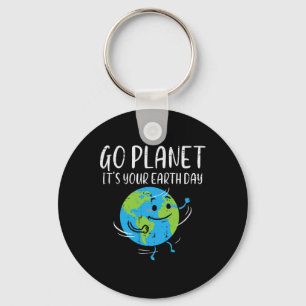 Go Planet Its Your Earth Day Environmentalist Men Keychain