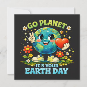 Go Planet It's Your Earth Day green Invitation