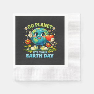 Go Planet It's Your Earth Day green Napkin