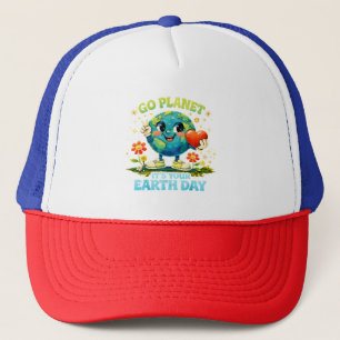  Go Planet It's Your Earth Day green Trucker Hat