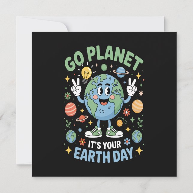 Go Planet Its Your Earth Day Invitation (Front)