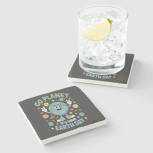 Go Planet Its Your Earth Day Stone Coaster