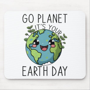 Go Planet Its Your Earth Day Teacher Kids Cute Ear Mouse Pad