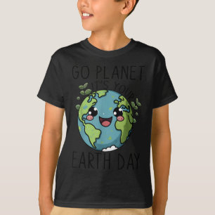 Go Planet Its Your Earth Day Teacher Kids Cute Ear T-Shirt