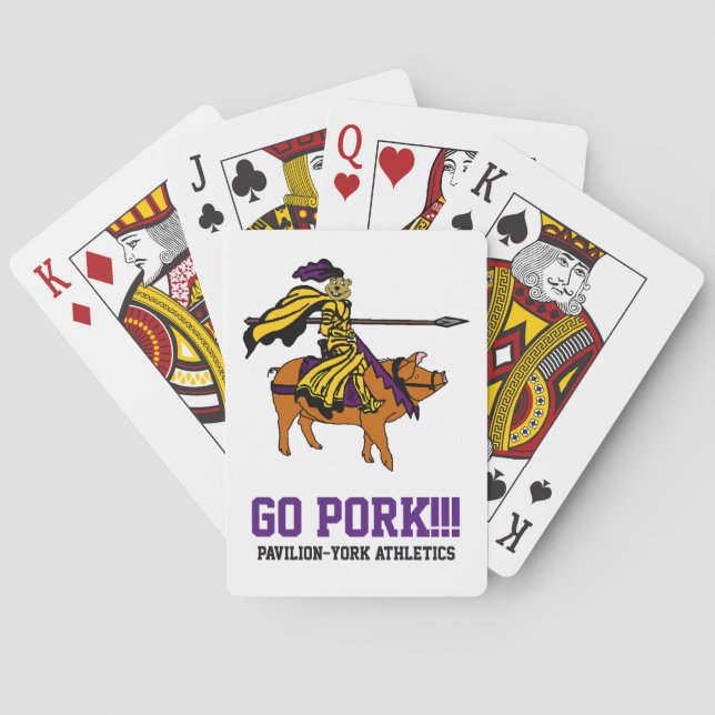 GO PORK!!! Pavilion-York Athletics Playing Cards (Back)