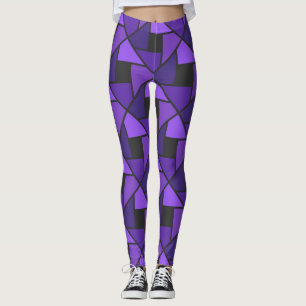 Go Purple and Black! Geometric Yoga Pants