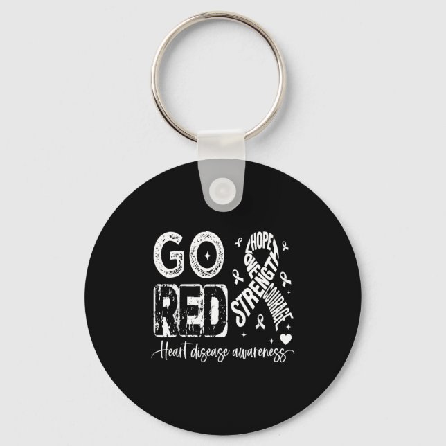 Go Red – American Heart Disease Awareness In Febru Keychain (Front)