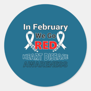 Go Red - American Heart Health Month Awareness In  Classic Round Sticker